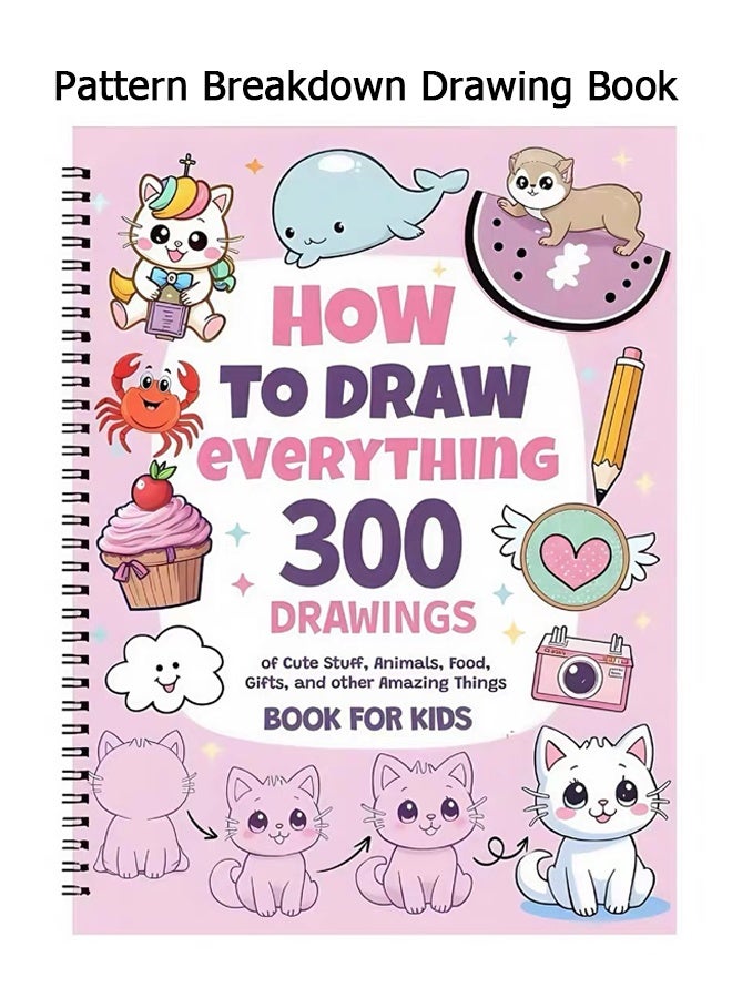 دبليو أف أف أو كيفية رسم كل شيء: 300 رسمة لأشياء لطيفة، حيوانات، طعام، هدايا، وأشياء مذهلة أخرى | كتاب للأطفال | مثالي للاسترخاء وإشعال الإبداع - Image 1